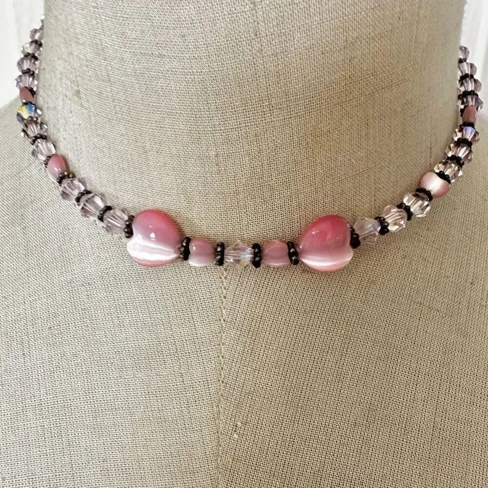 Handmade Artisan choker Necklace with Genuine Vintage Swarovski Crystals 💖 Ster